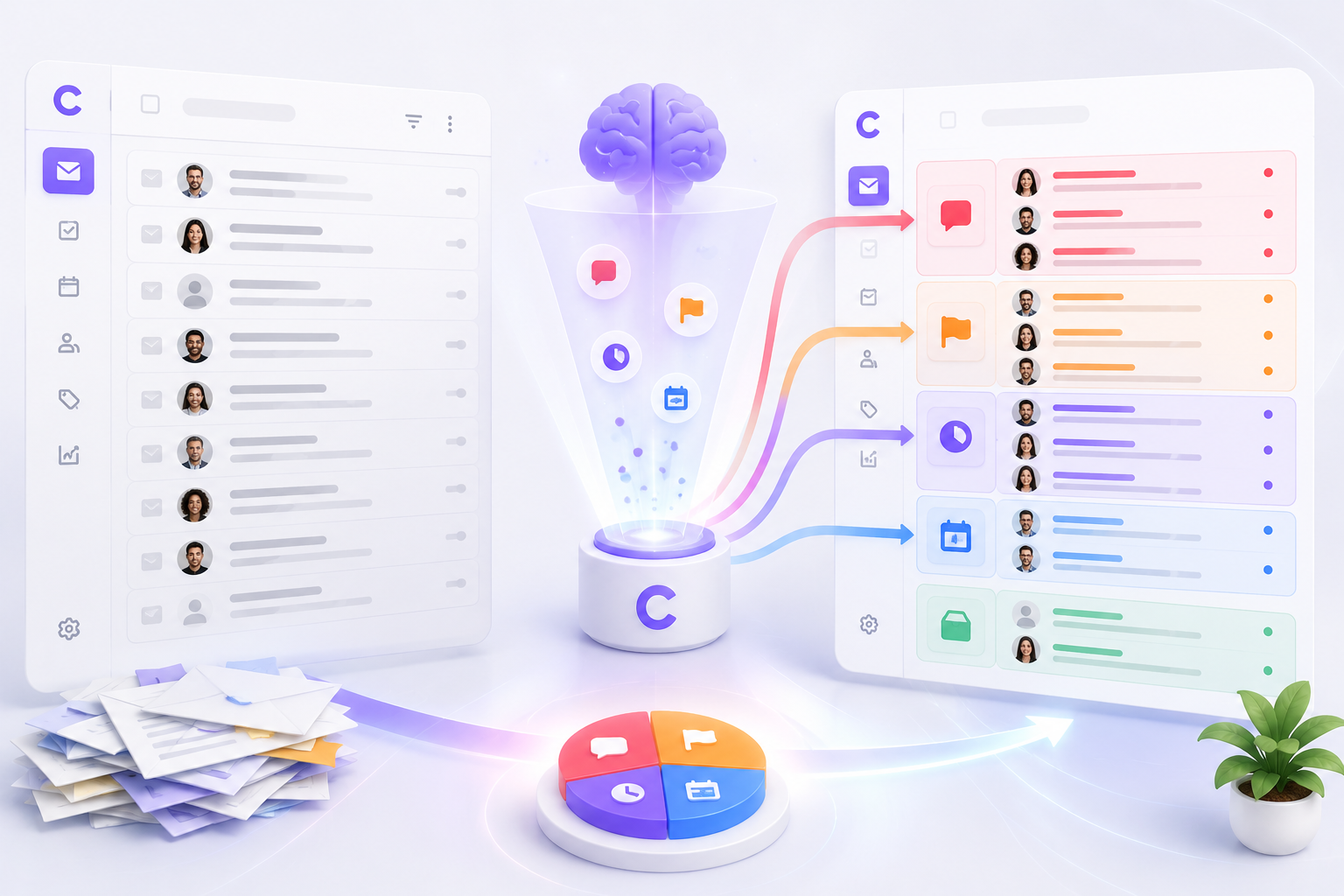 CevroFlow prioritising an inbox according to a configured business profile